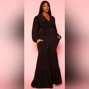 2 pc bell bottom black set